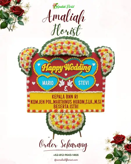 Papan Bunga Pernikahan Pulang Pisau